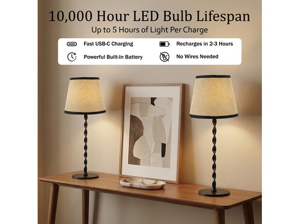 Twist Stem Black Tan Shade Lamp