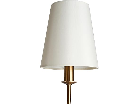 GEPOW Gold Chandelier with 6 Fabric White Shades