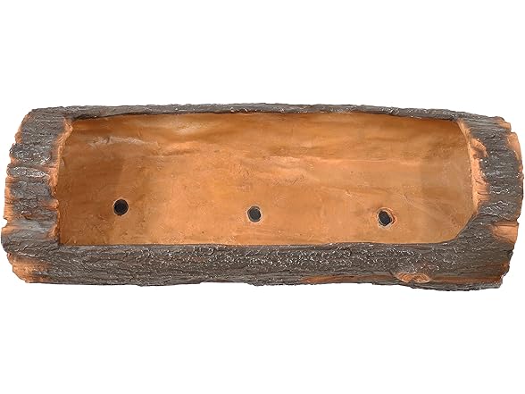 Sunnydaze 35-Inch Polyresin Rustic Log Planter