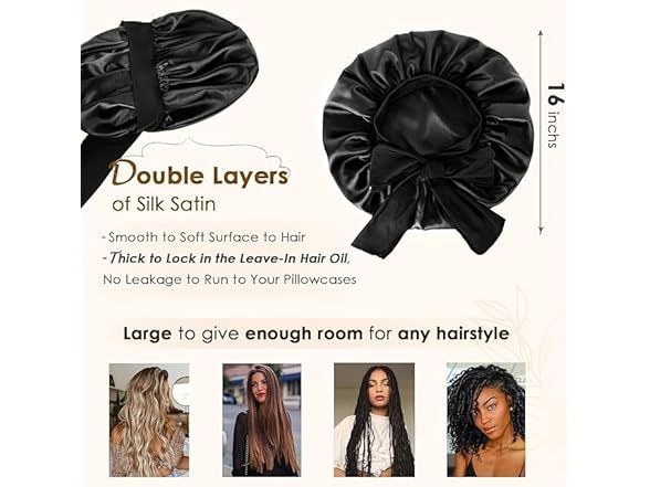 YANIBEST AdjustableSatin Bonnet for Sle