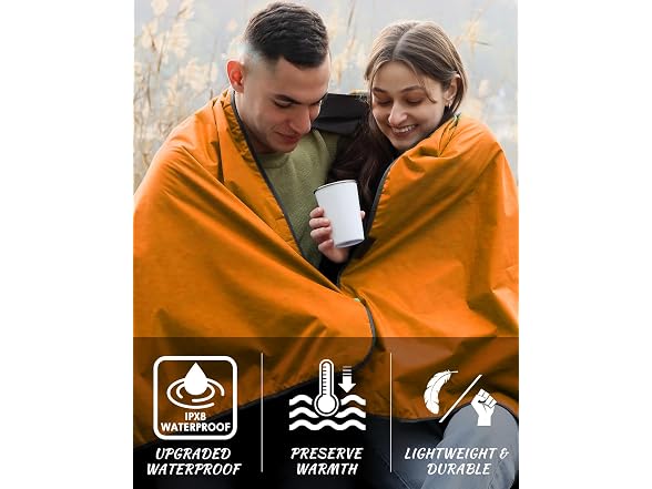 DUKUSEEK Waterproof Stadium Blanket Orange