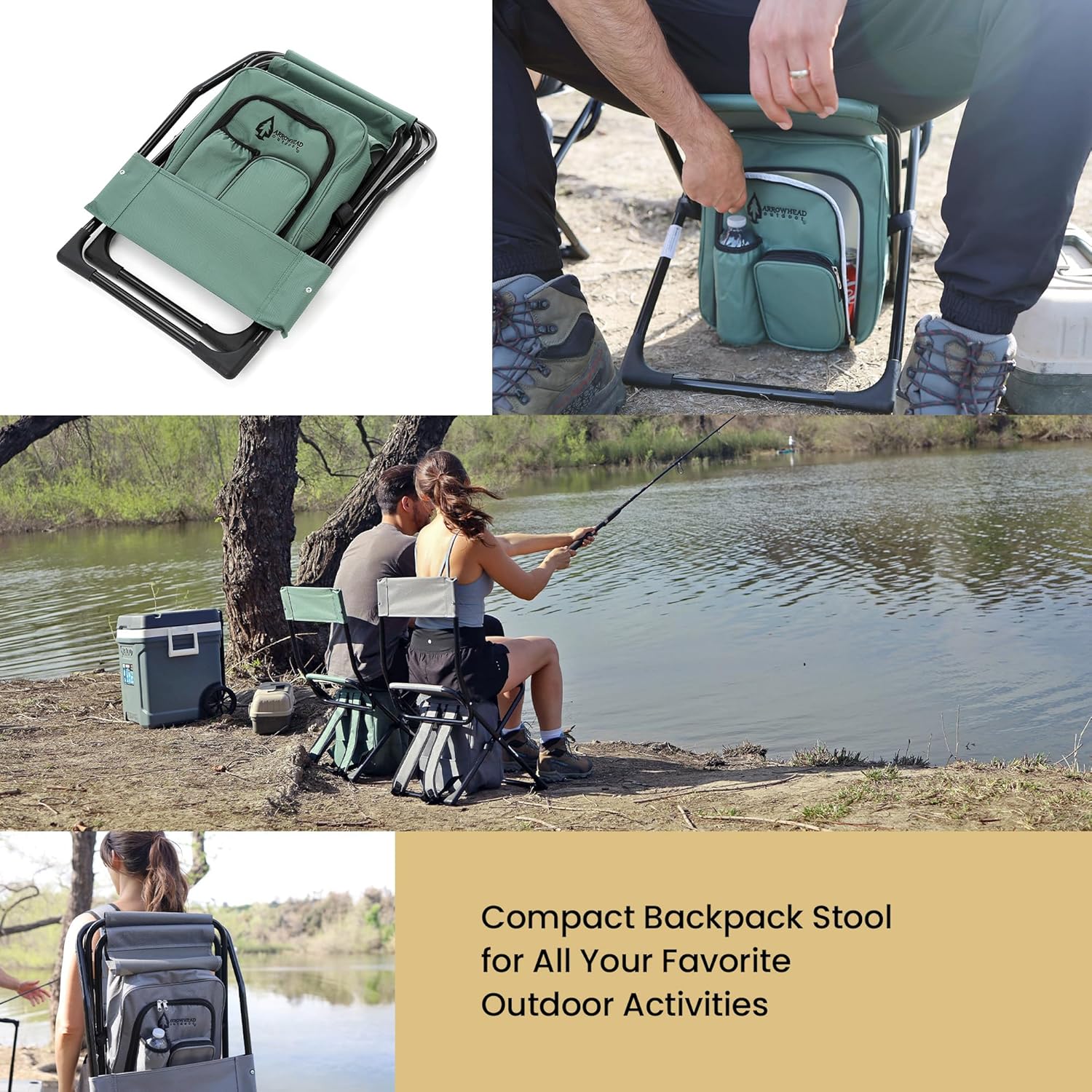 ARROWHEAD OUTDOOR Backrest Stool w/ Cooler Bag - Gallery 29