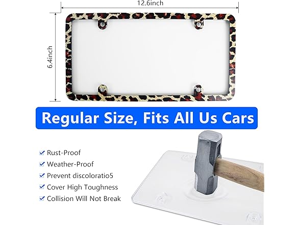 Car captain 1pcs License Plate Protector Unbreakab