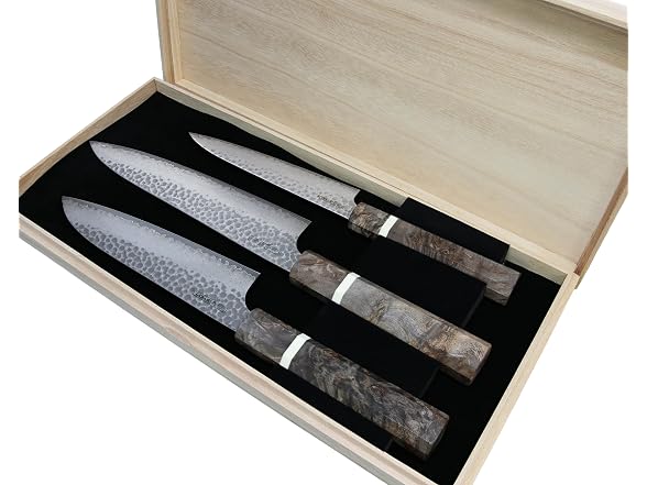 Cold Steel Japanese VG-10 Damascus 3-Piece Kitchen Knife Set