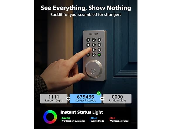 Philips DDL242X-15HW-SNL WiFi Smart Keypad Deadbolt Loc - Gallery 7
