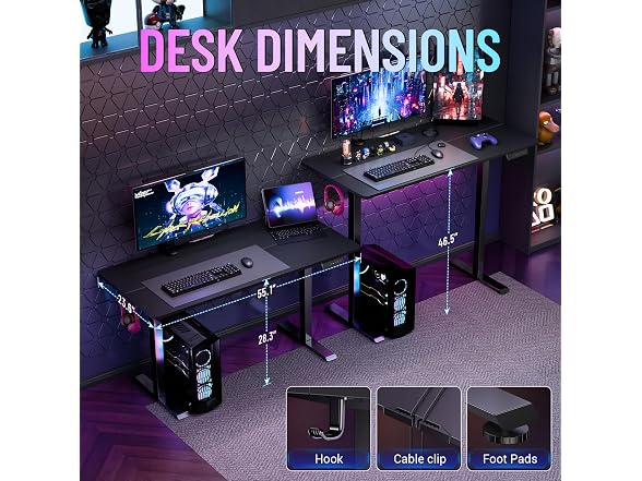 Veken 55 Large Electric Standing Desk