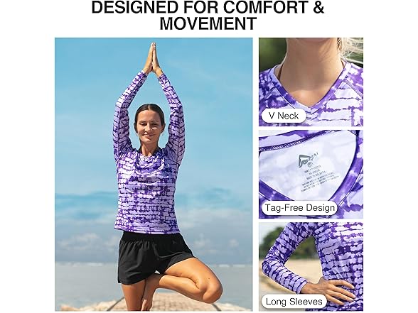 Kanu Surf Women's LS UPF50 Swim Top Purple (XL)