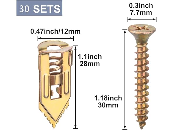 BARRINS CON-36 60 Pcs Self-Drilling Drywall Anchors