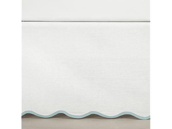 Lush Decor Coastal Chic Scallop Edge Linen Bed Skirt