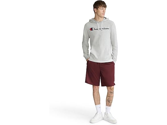 Champion Mens Hoodie Script Gray (M)