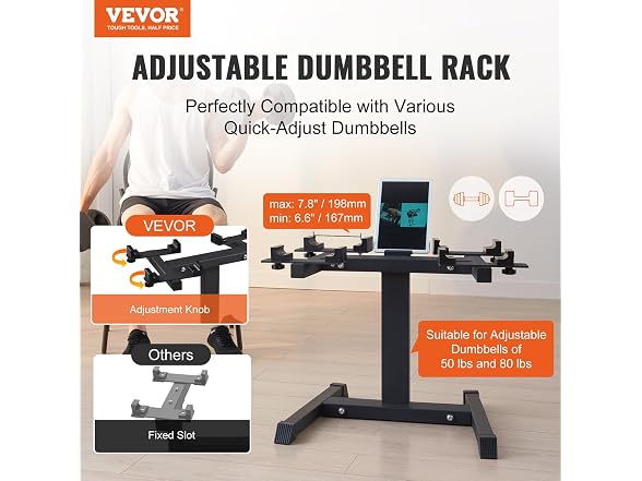 Adjustable Dumbbell Stand, Home Fitness Rack and