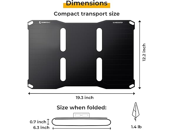 21W Portable Solar Charger w/ 2 USB Outputs