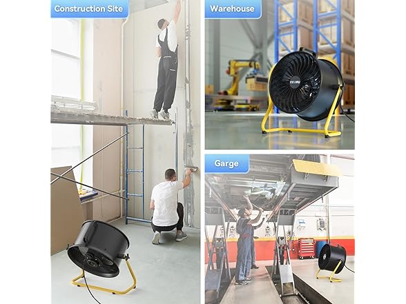 CCGIRU 16" High Velocity Floor Fan, 3000 CFM 3-Speed Industr (Open Box)