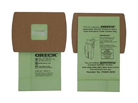 Oreck Canister Vacuum Bags, Pack of 12