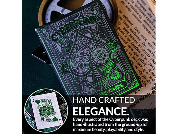 Elephant Playing Cards Cyberpunk Green Cardistry Deck