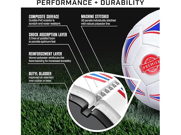 GoSports Premier Soccer Ball with Premium Pump 6 Pack, Size 4