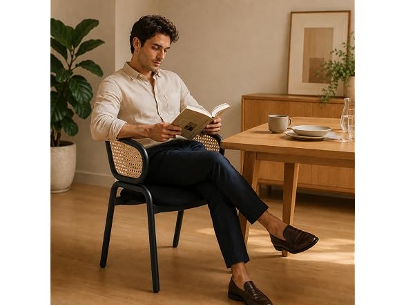 Leisuremod EC20BL Ervilla Dining Chairs