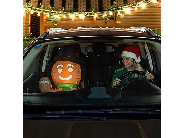 Zone Tech CR0003 Gingerbread Blow-Up Décor for Cars Brown