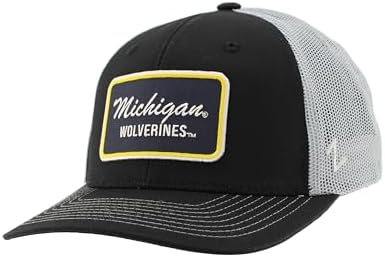 ZHATS Standard NCAA Officially Licensed Trucker Hat Dakota Patch Brick Black Gray, ,Michigan Wolverines