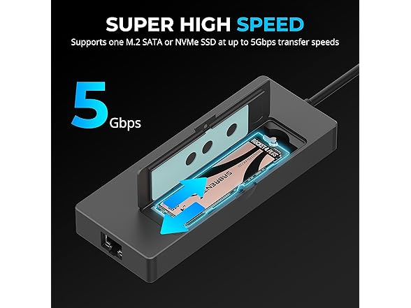 SABRENT 6-Port USB-C Hub Dock w/ M.2 SSD