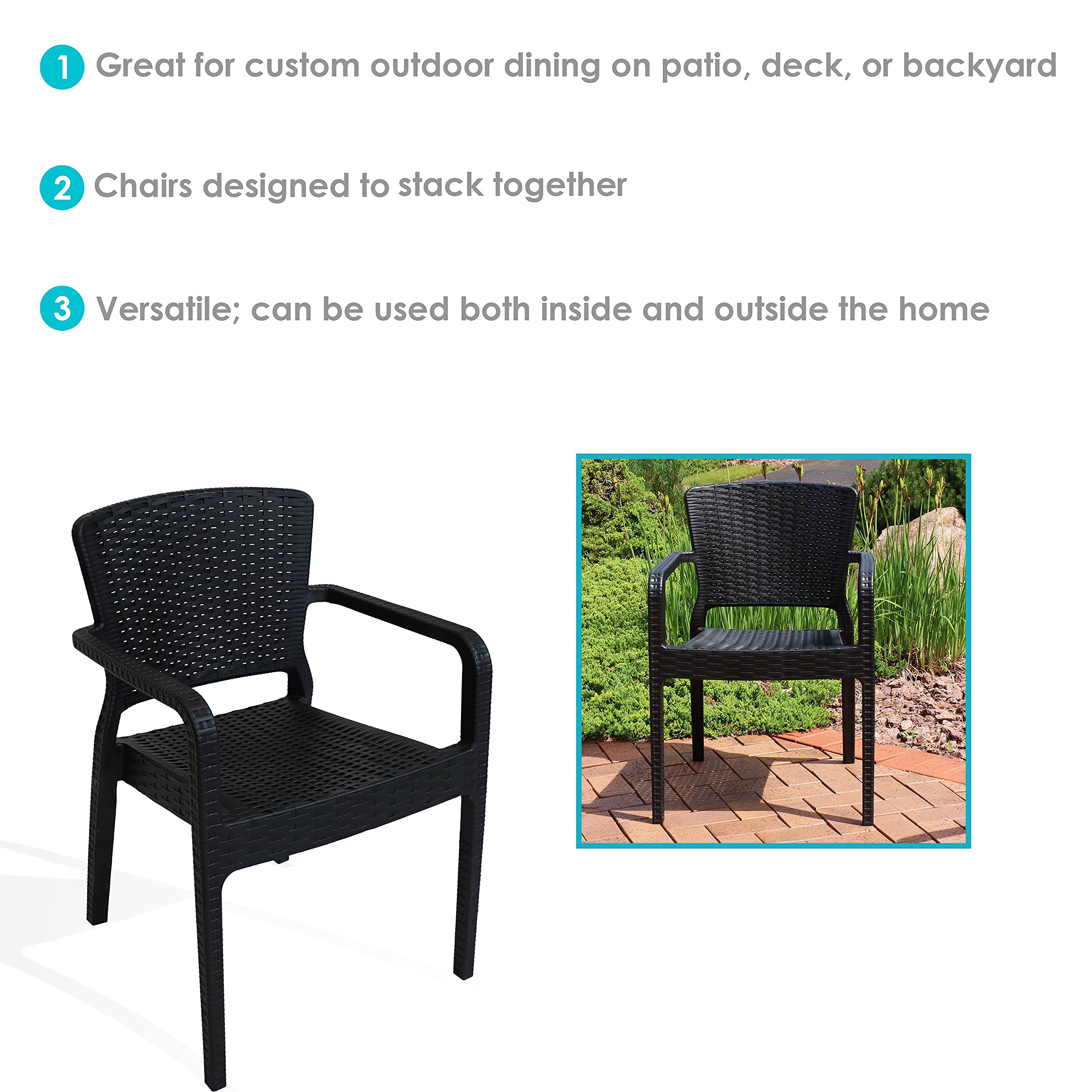 Sunnydaze Decor TLA-767 Segonia Arm Chair Black - Gallery 8