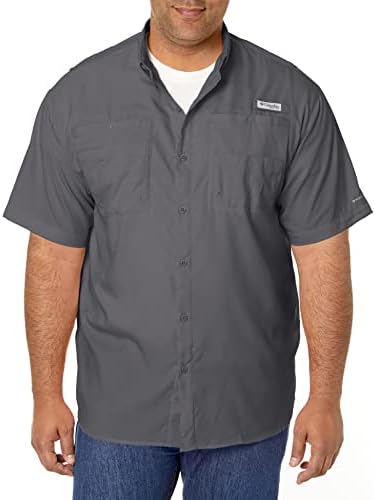 Columbia Mens PFG Tamiami II Short Sleeve Fishing Shirt, City Grey, X-Large