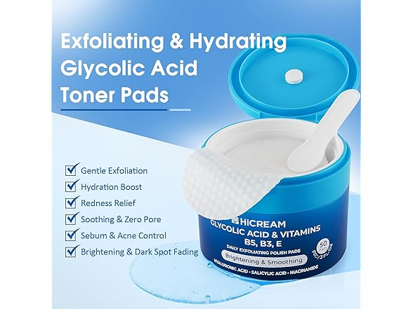 Hicream Glycolic Acid Exfoliating Pads