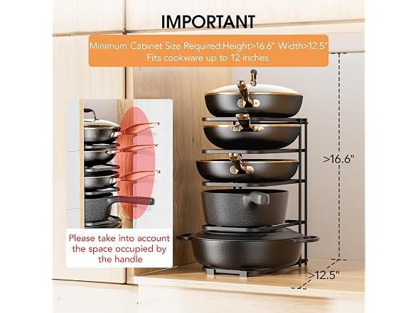 5-Tier Pot and Pan Organizer 13.6"