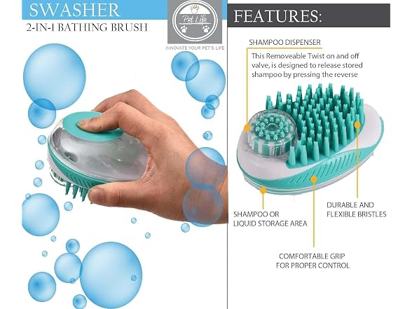 Pet Life ® 'Swasher' Green Shampoo Dispensin