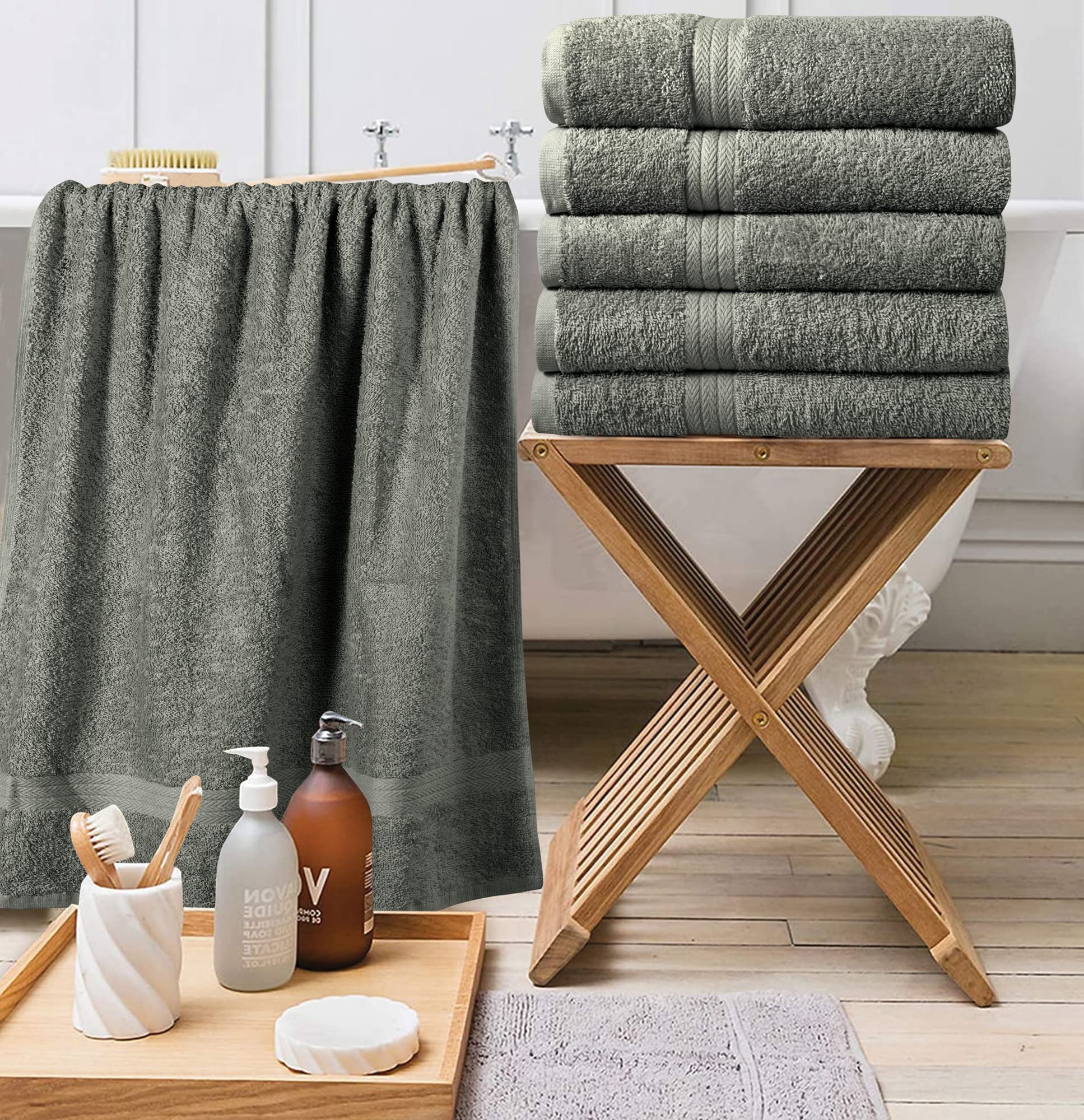 6pk 100% Cotton Bath Towel Set - Gallery 18