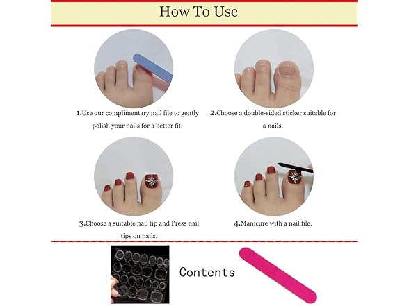 ELABEST Matte False Toe Nails