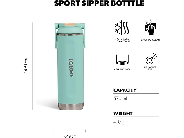Igloo 20 oz Sports Sipper, Seafoam