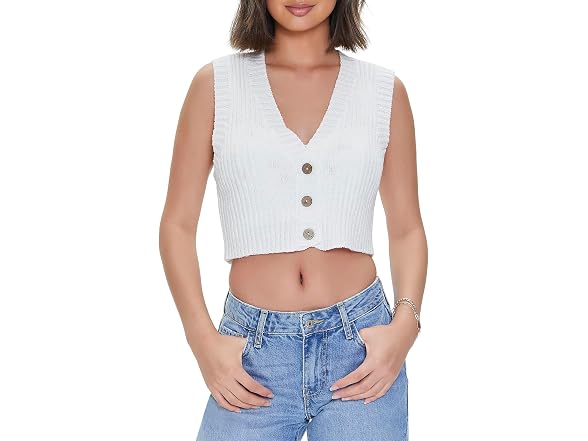 Forever 21 (M) Cropped Sweater-knit Vest