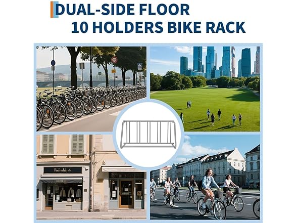 Takywep Professional-Grade 5-Bicycle Floor Rack 
