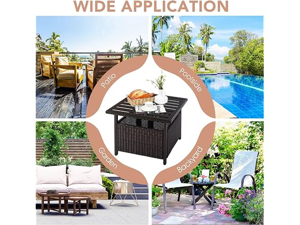 GLACER Nightcore Rattan Umbrella Side Table - Gallery 8