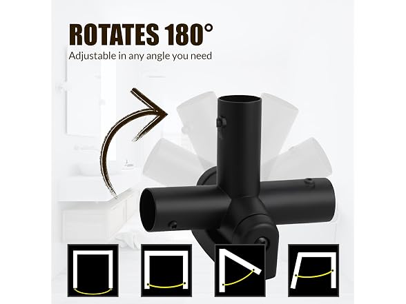 HIGHCRAFT Curved Shower Curtain Rod 73"