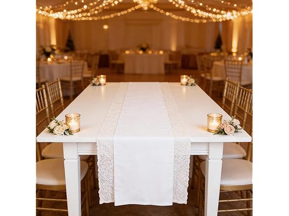 Fun Express White Gauze Table Runners  3 Piece