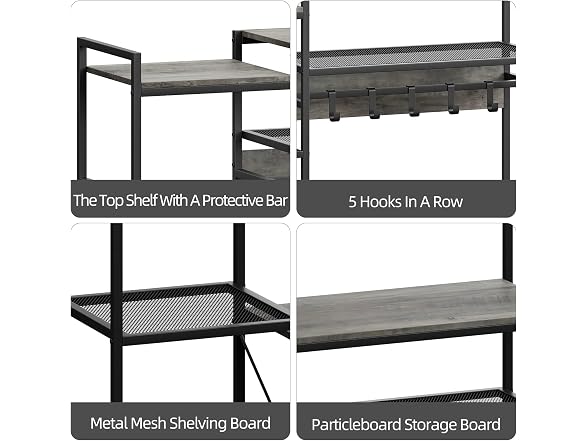 IDEALHOUSE 5-Tier Portable Clothing Rack