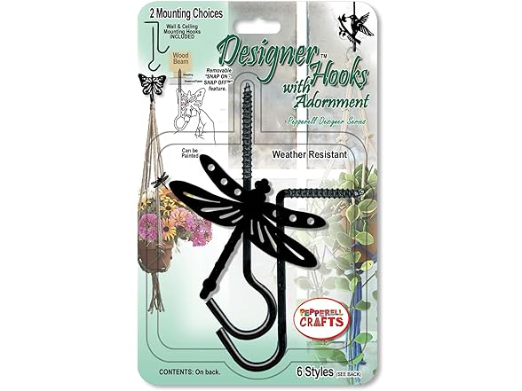 Dragonfly Decor Hooks Weather Resist