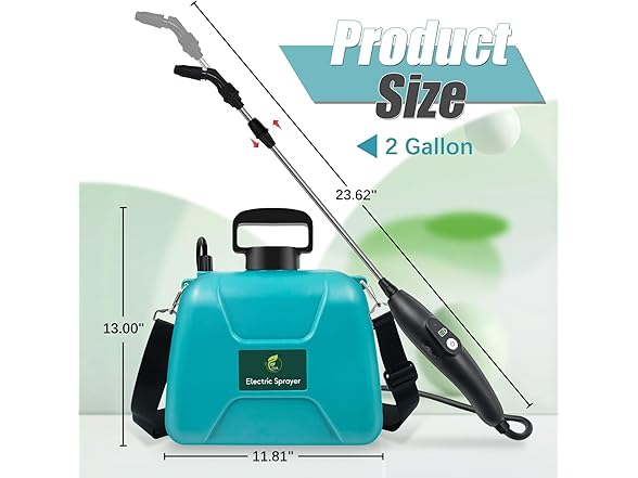 2 Gallon Battery Powered Garden Sprayer