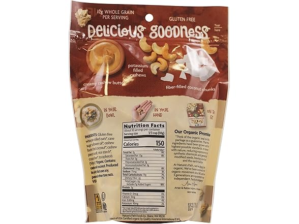 Natures Path Granola Coconut Cashew Butt