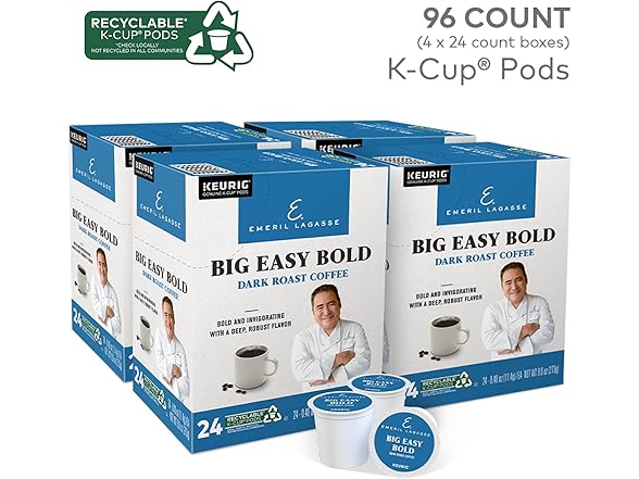 Emeril Big Easy Bold Dark Roast Coffee Pods 96 Ct