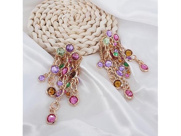 SUNNYOUTH Rhinestone Dangle Earrings