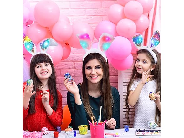 18 Pcs Easter Light Up Bunny Ears