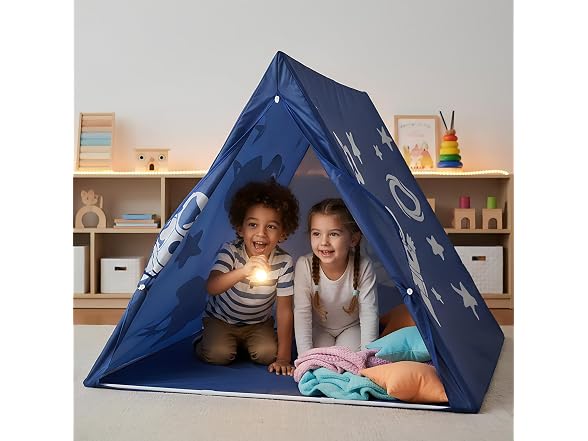 Fun Express 45" x 40" Glow-in-The-Dark Outer Space Polyester Sleepover Tent