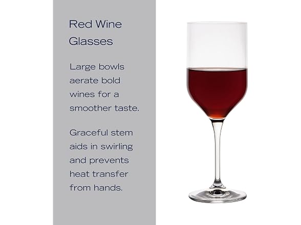 Mikasa Upton Lead-Free Cabernet Red Wine Glasses, Set of 4, 18.5 Ounce - Gallery 4