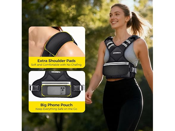 PACEARTH Weighted Vest 20-32lb Ironsand