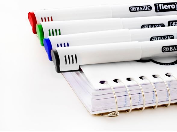 BAZIC Fiero Assorted Color Fiber Tip Fineliner Pen (3/Pack)