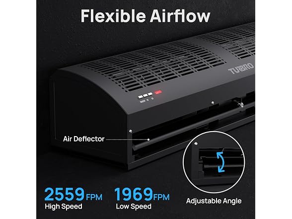 TURBRO 36 in Air Curtain Fan, Black