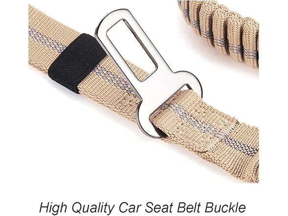 Reflective Shock Absorbing Pet Leashes with Car Seatbelt